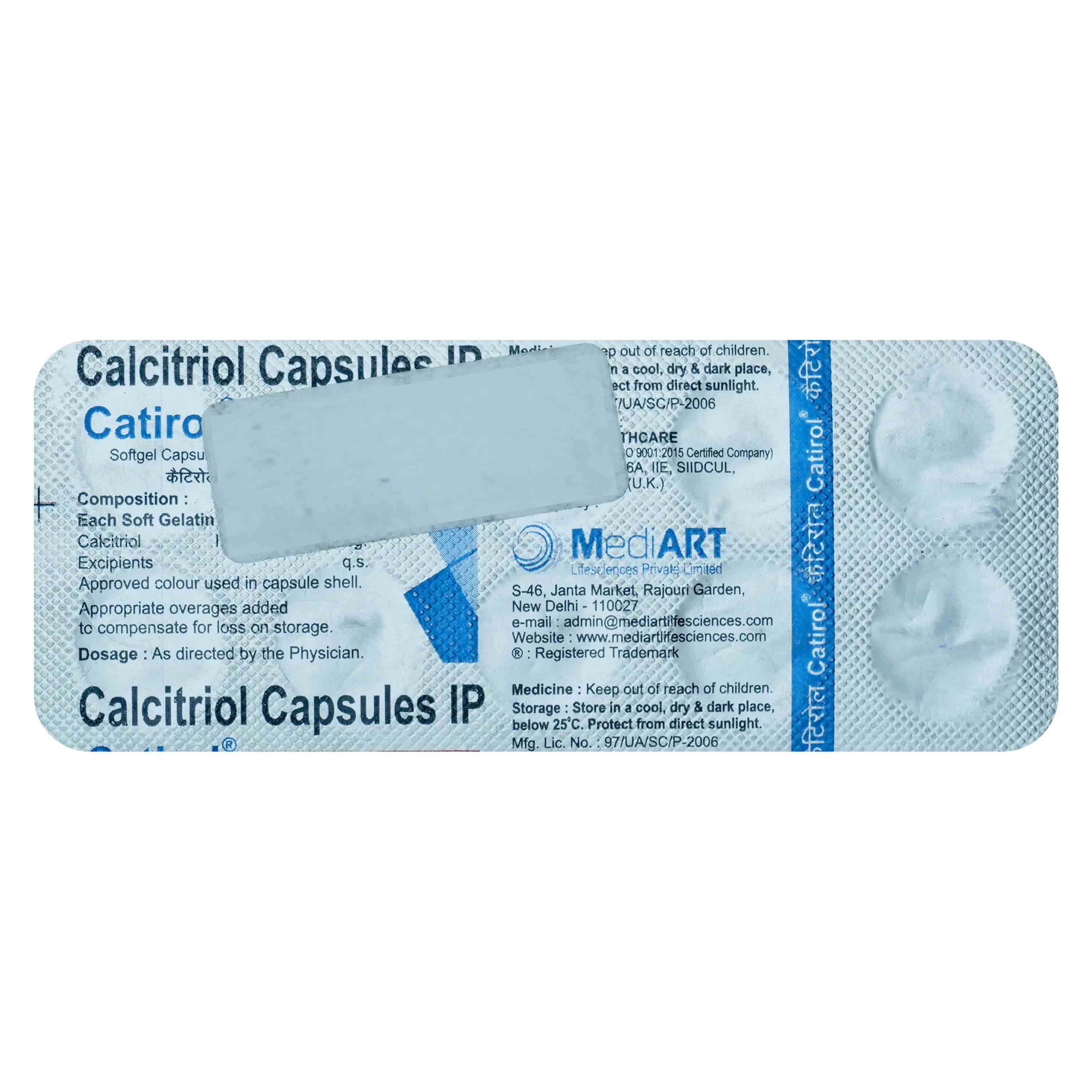 Catirol 0.25 mcg Softgel Capsule 10's, Pack of 10 CAPSULES Catirol 0.25 mcg Softgel Capsule 10's, Pack of 10 CAPSULES