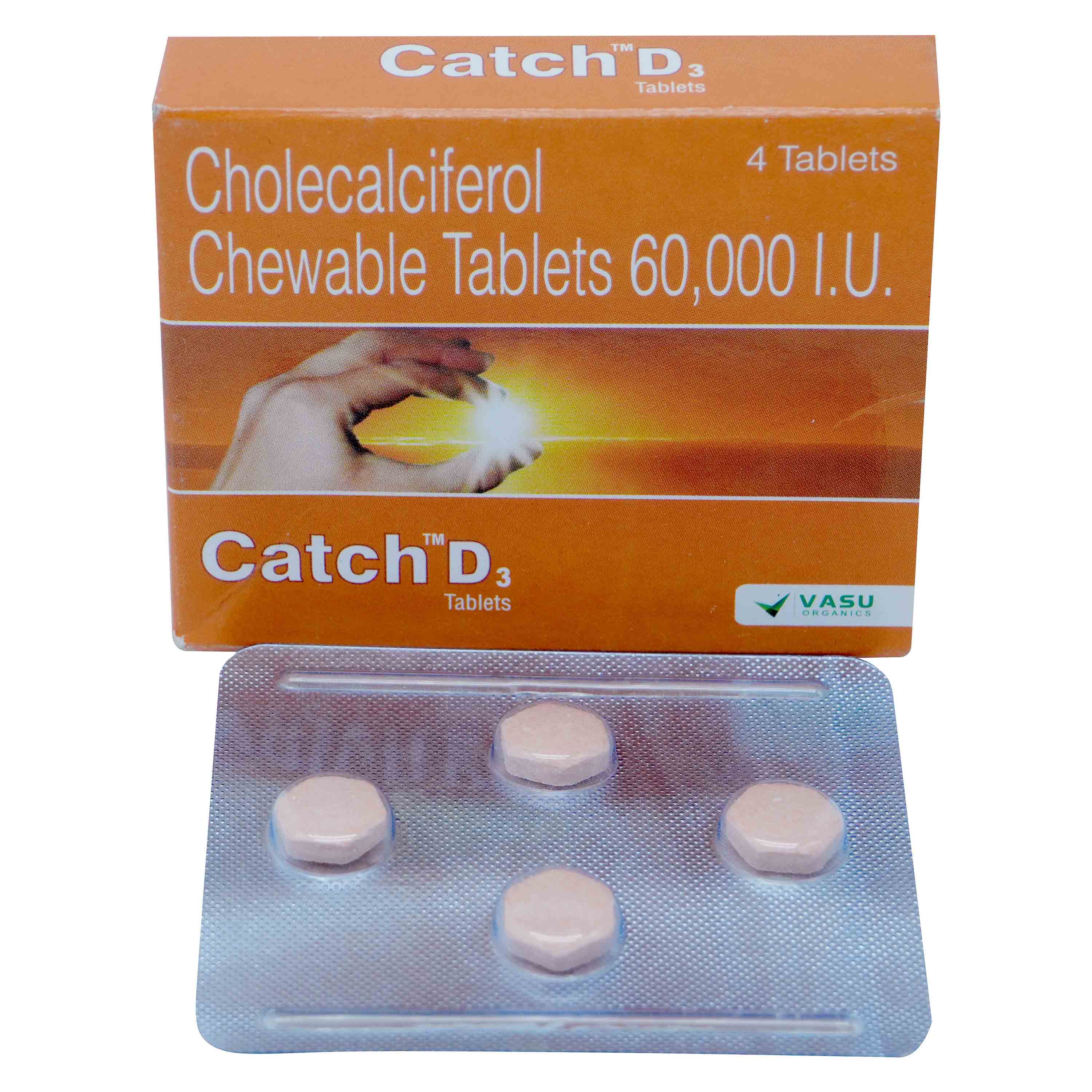 Catch D3 60K Chewable Tablet 4's, Pack of 4 TABLETS Catch D3 60K Chewable Tablet 4's, Pack of 4 TABLETS