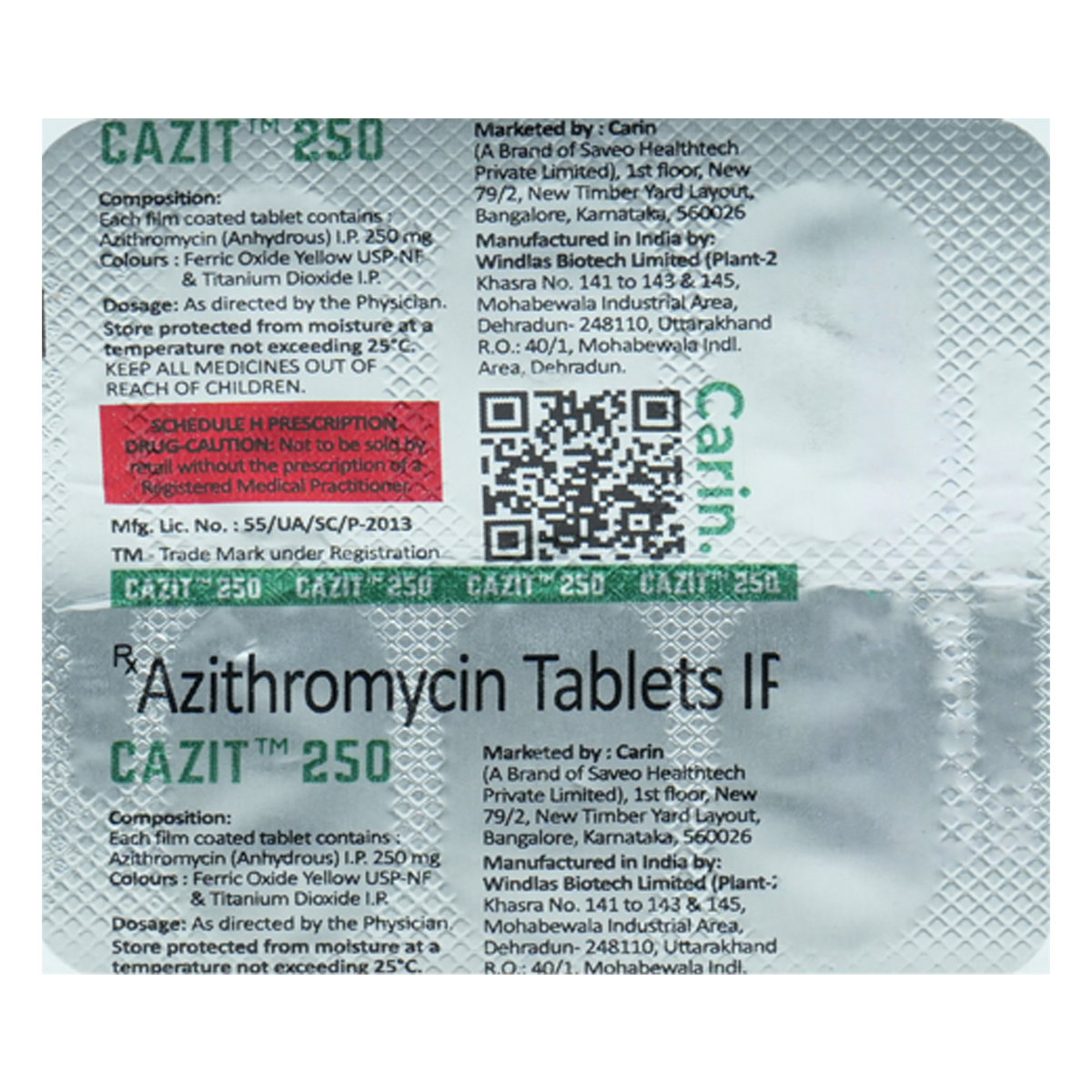 Cazit 250 Tablet 6's, Pack of 6 TABLETS Cazit 250 Tablet 6's, Pack of 6 TABLETS