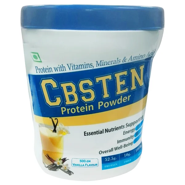 Cbsten Vanilla Flavour Protein Powder, 500 gm Jar