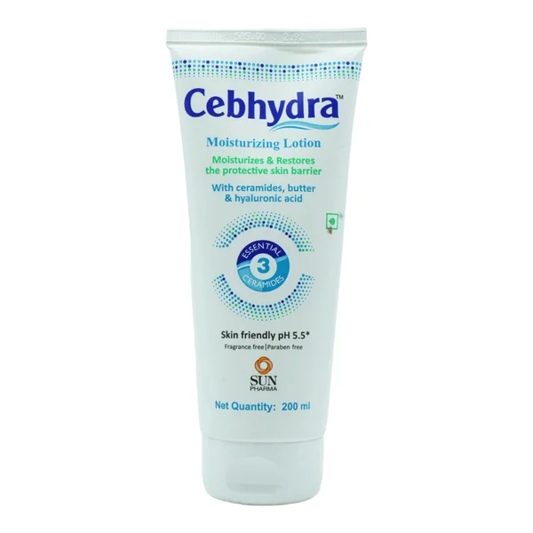 Cebhydra Moisturising Lotion 200 ml | Ceramides, Butter &amp; Hyaluronic Acid | pH 5.5 | Moisturises &amp; Restores, Pack of 1