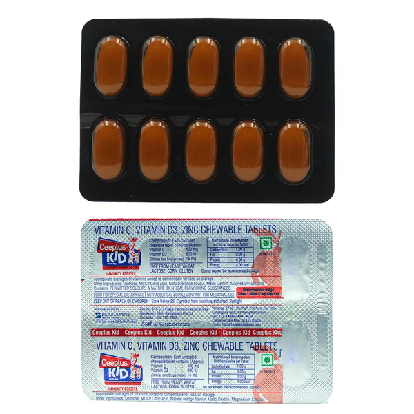 Ceeplus Kid Orange Flavour Chewable Tablets 10's