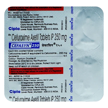 Cefasyn 250 mg Tablet 4's