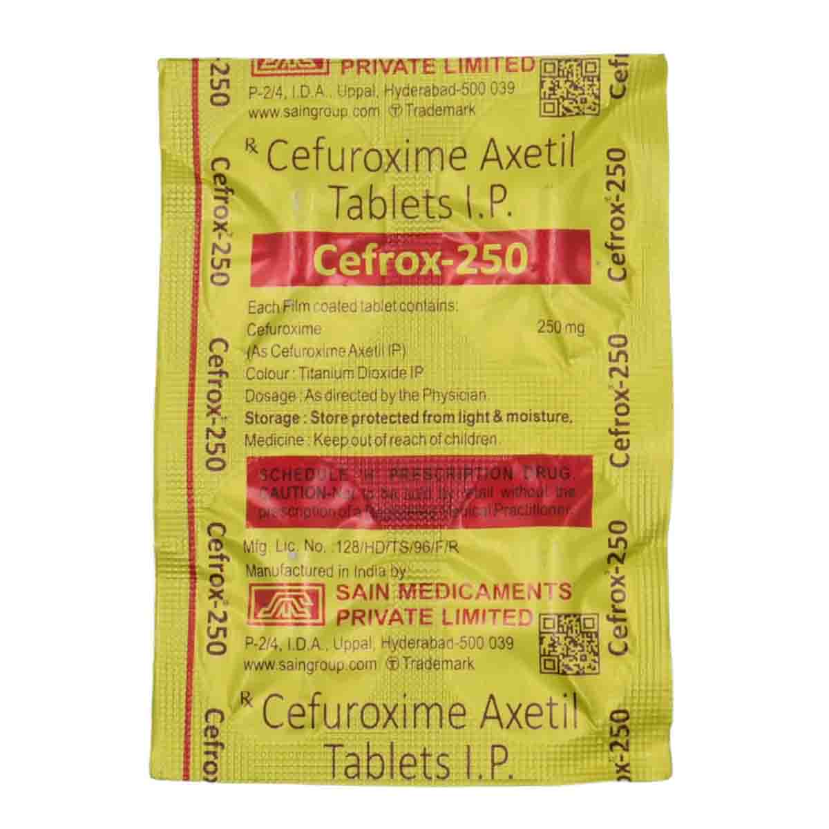 Cefrox 250 mg Tablet 4's, Pack of 4 TabletS Cefrox 250 mg Tablet 4's, Pack of 4 TabletS
