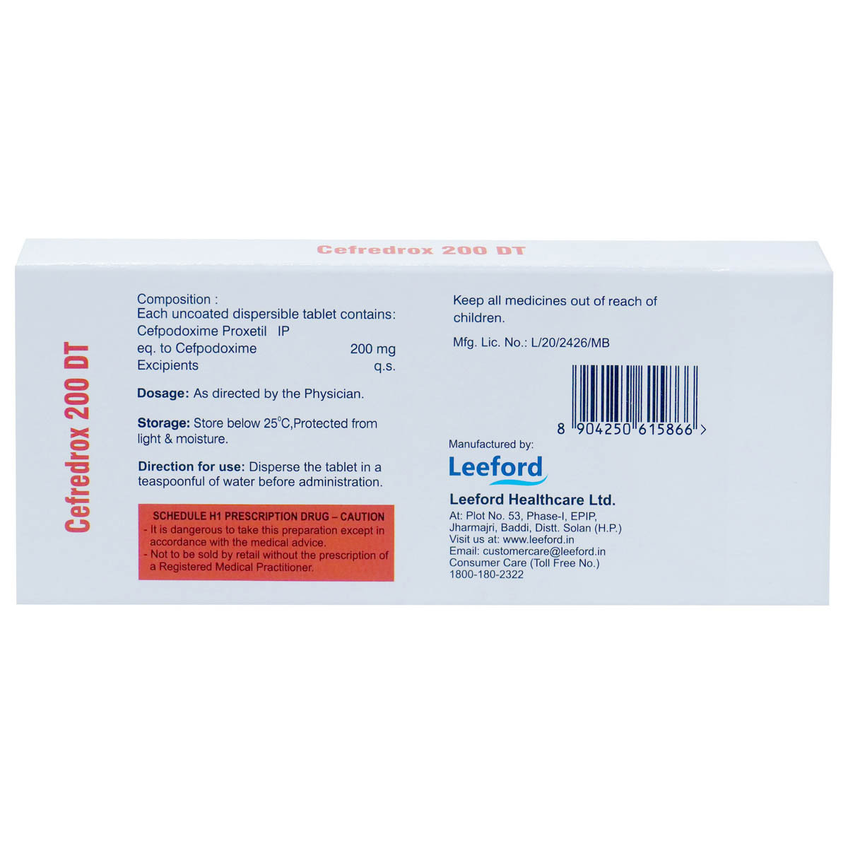 Cefredrox 200 Dt Tablet 10's, Pack of 10 TabletS Cefredrox 200 Dt Tablet 10's, Pack of 10 TabletS