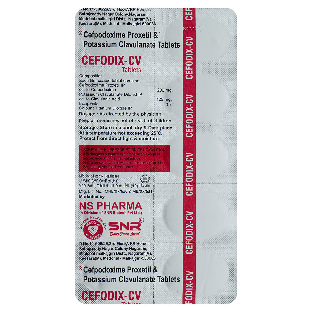 Cefodix-CV Tablet 10's, Pack of 10 TabletS Cefodix-CV Tablet 10's, Pack of 10 TabletS