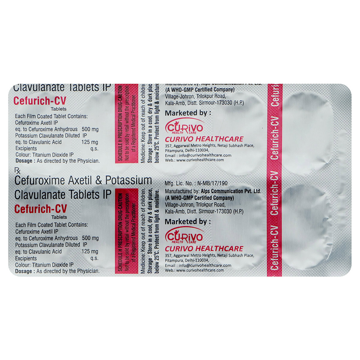 Cefurich-CV Tablet 10's, Pack of 10 TabletS Cefurich-CV Tablet 10's, Pack of 10 TabletS