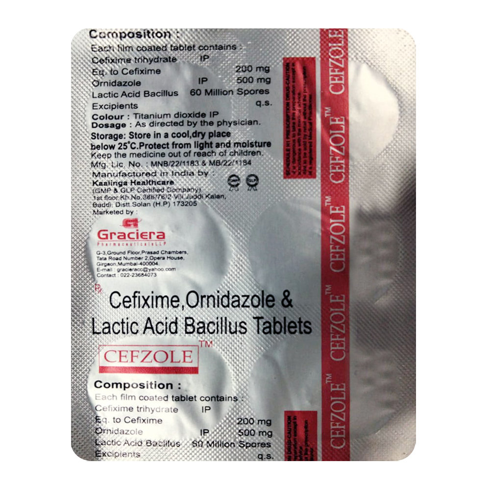 Cefzole Tablet 6's, Pack of 6 TABLETS Cefzole Tablet 6's, Pack of 6 TABLETS