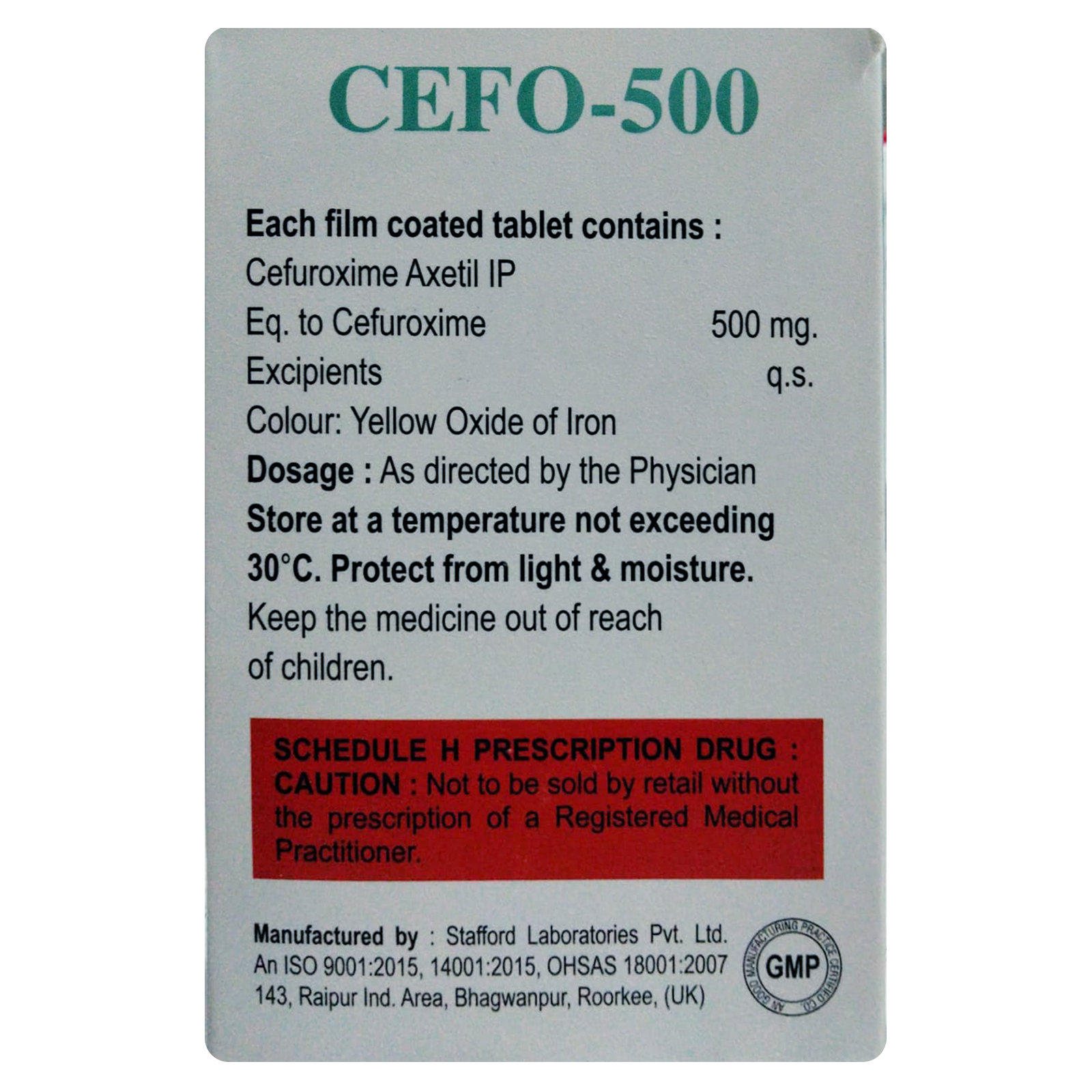 Cefo-500 Tablet 10's, Pack of 10 TABLETS Cefo-500 Tablet 10's, Pack of 10 TABLETS