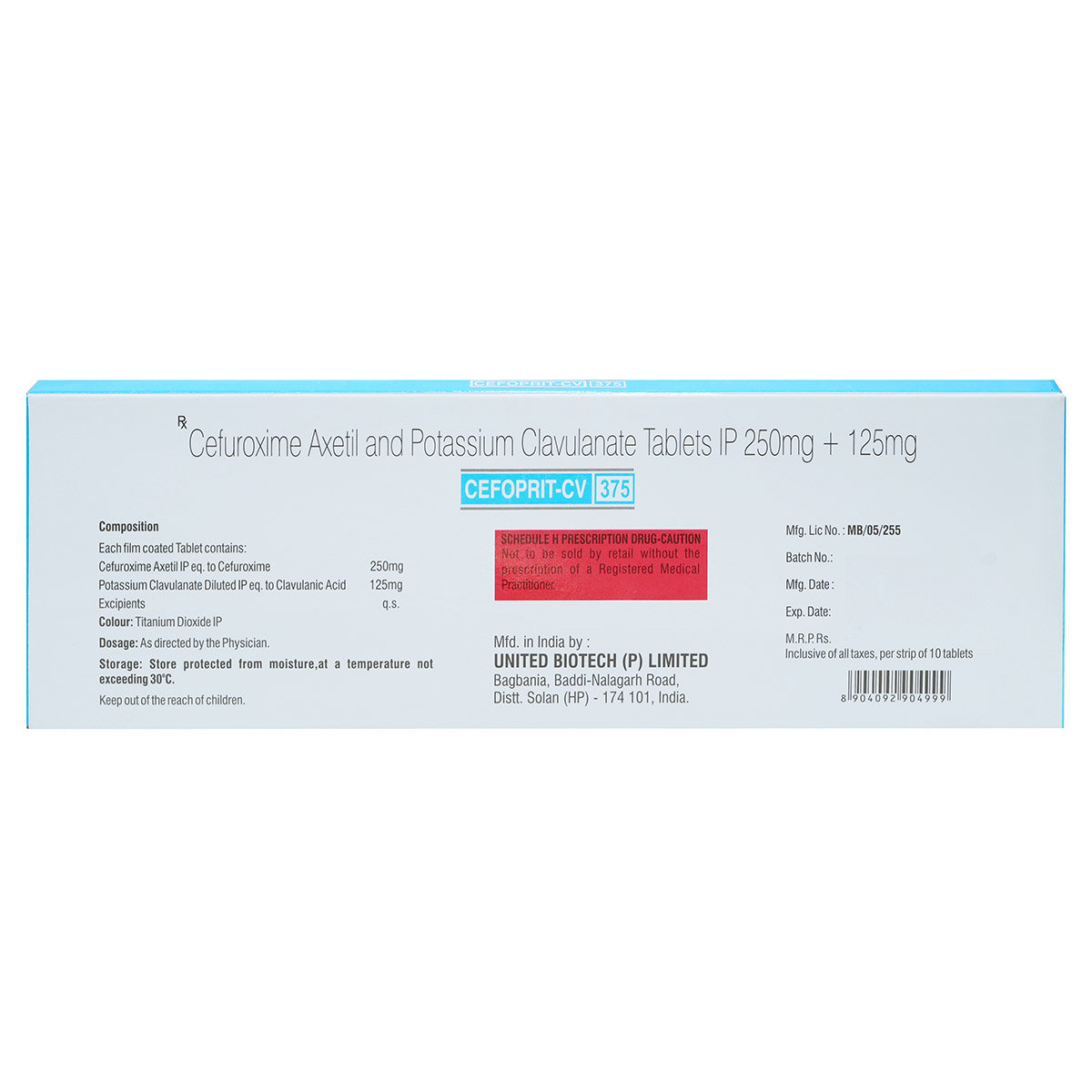 Cefoprit-CV 375 Tablet 10's, Pack of 10 TabletS Cefoprit-CV 375 Tablet 10's, Pack of 10 TabletS