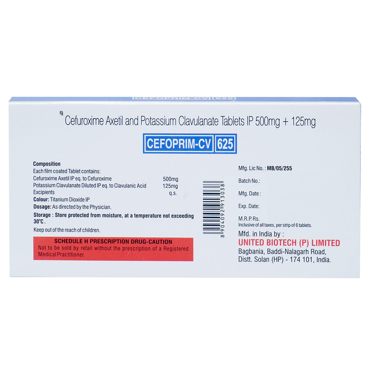 Cefoprim-CV 625 Tablet 6's, Pack of 6 TABLETS Cefoprim-CV 625 Tablet 6's, Pack of 6 TABLETS