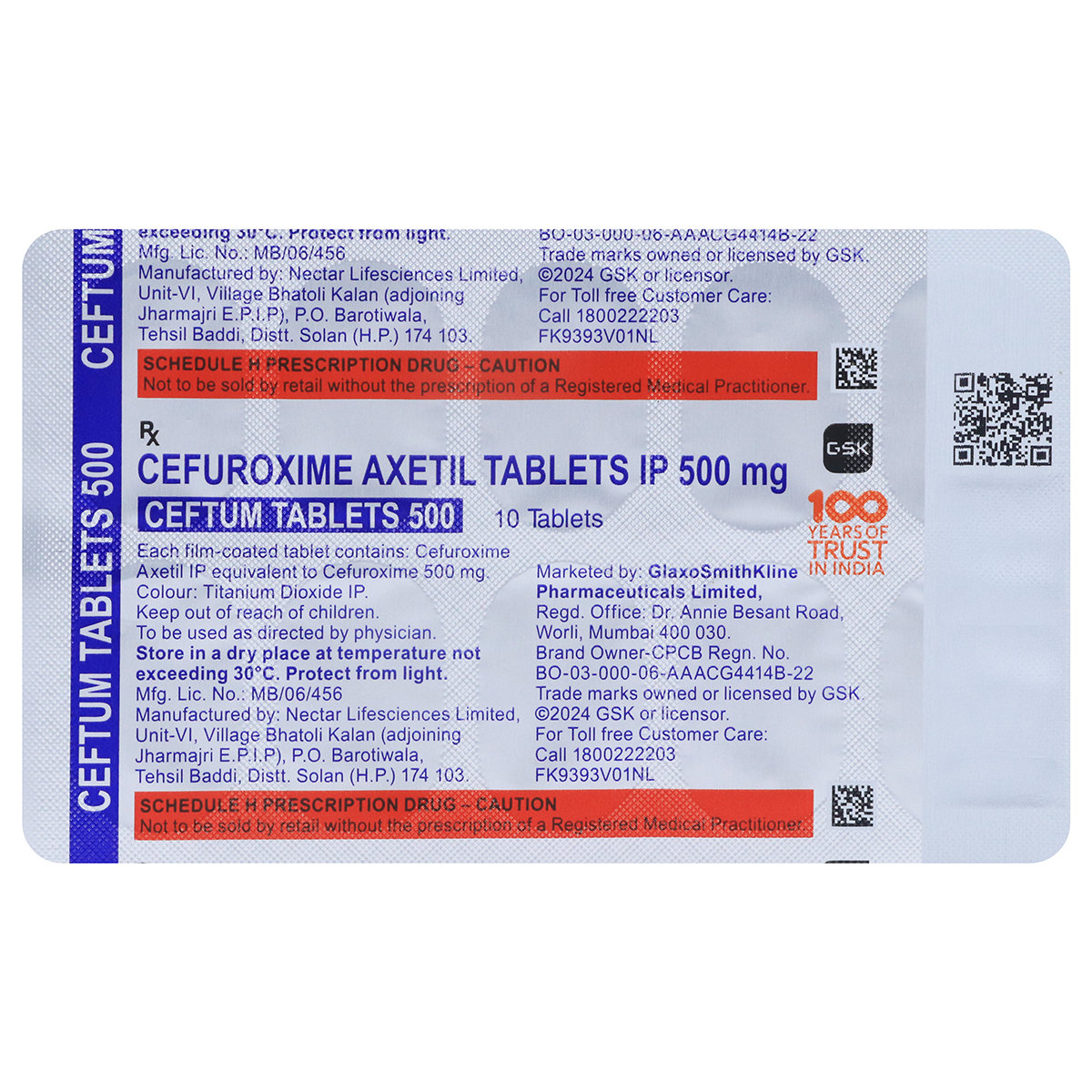 Ceftum 500 Tablet 10's, Pack of 10 Ceftum 500 Tablet 10's, Pack of 10