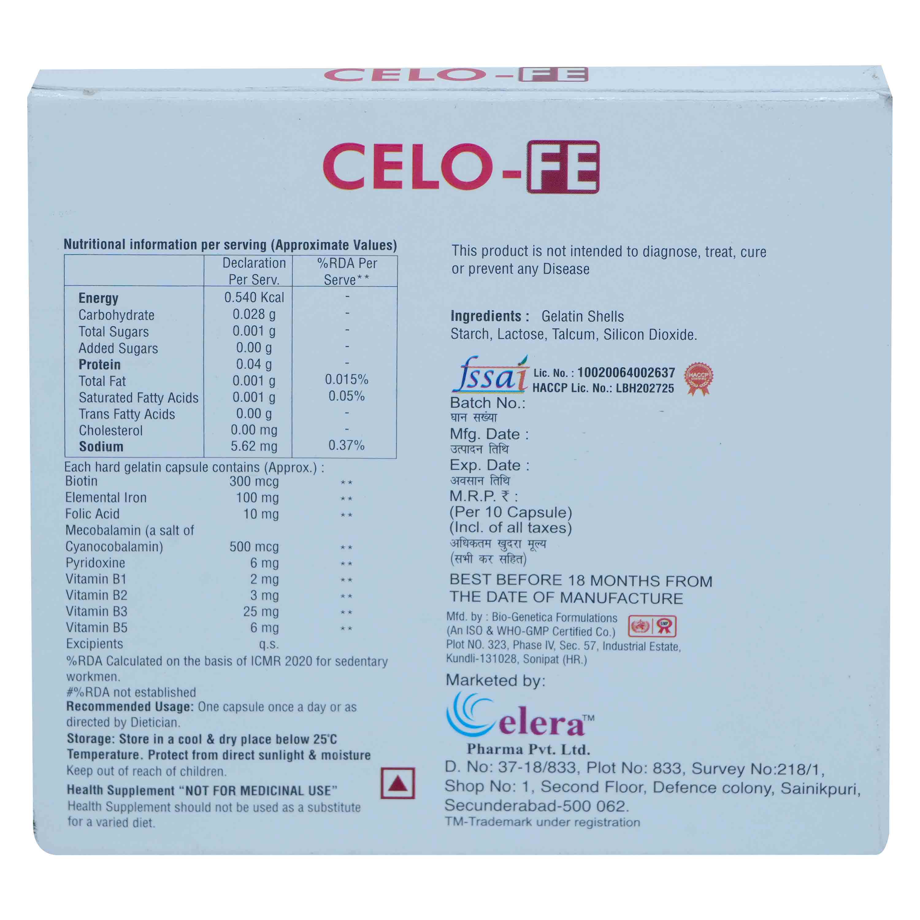 Buy Celo FE Capsule | 19 Minutes Delivery | Apollo Pharmacy