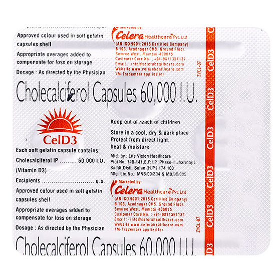 Cel D3 Softgel Capsule 4's, Pack of 4 Cel D3 Softgel Capsule 4's, Pack of 4