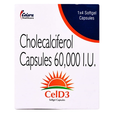 Cel D3 Softgel Capsule 4's, Pack of 4 CapsuleS