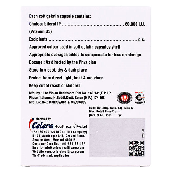 Cel D3 Softgel Capsule 4's, Pack of 4 Cel D3 Softgel Capsule 4's, Pack of 4