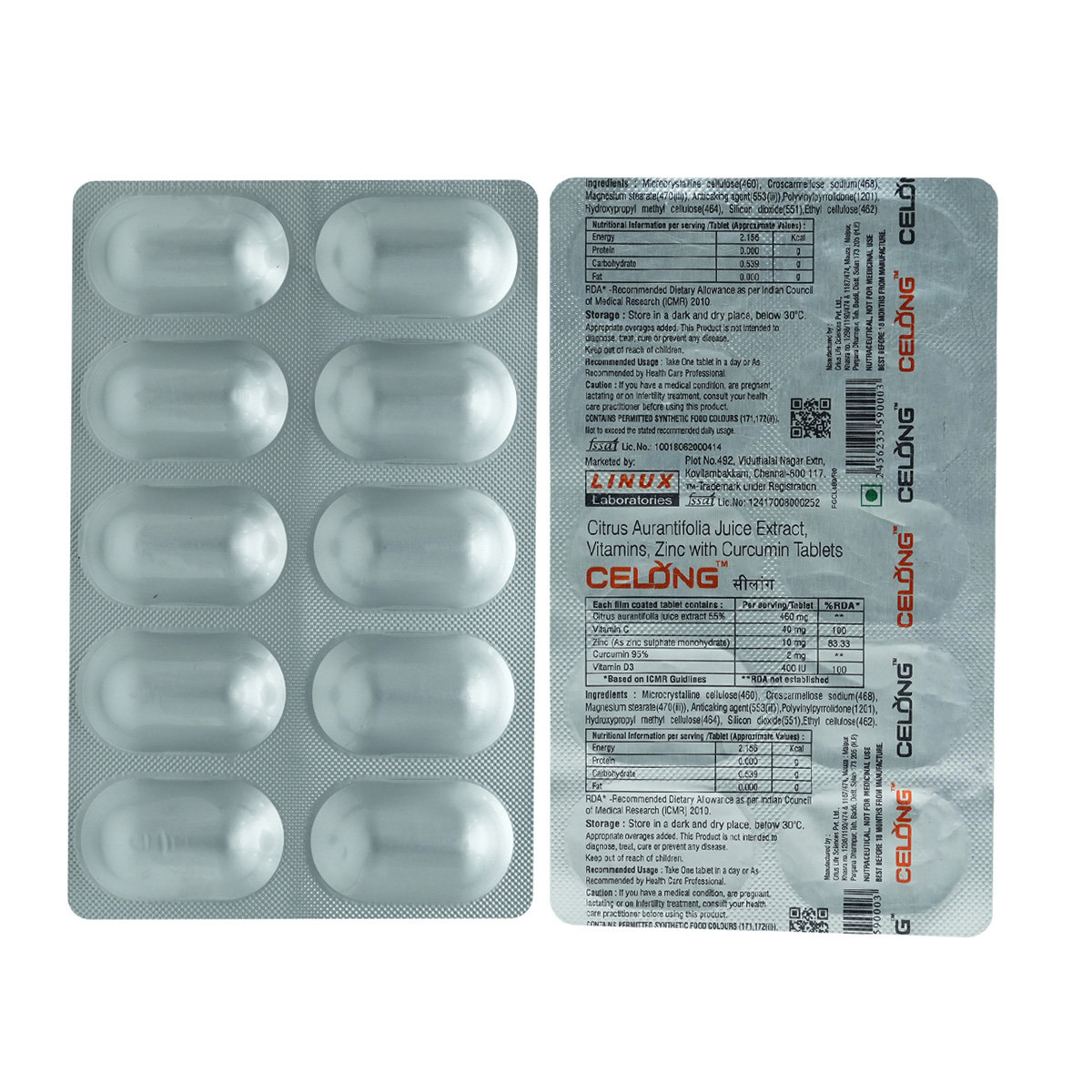 Celong Tab 10's, Pack of 10 TABLETS Celong Tab 10's, Pack of 10 TABLETS