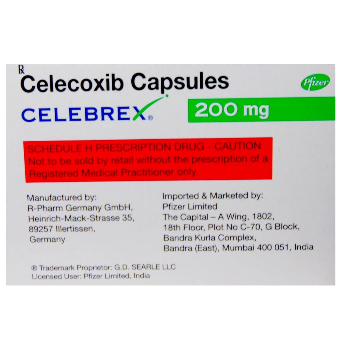 Celebrex 200 mg Capsule 10's, Pack of 10 TABLETS Celebrex 200 mg Capsule 10's, Pack of 10 TABLETS