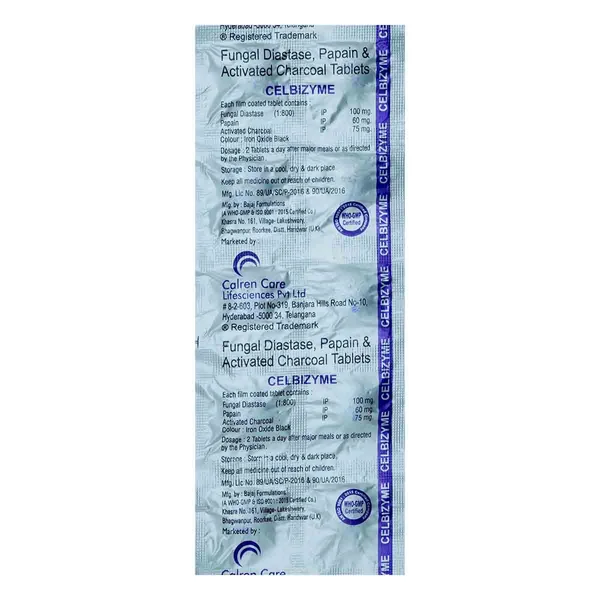 Celbizyme Tablet 10's, Pack of 10 TabletS