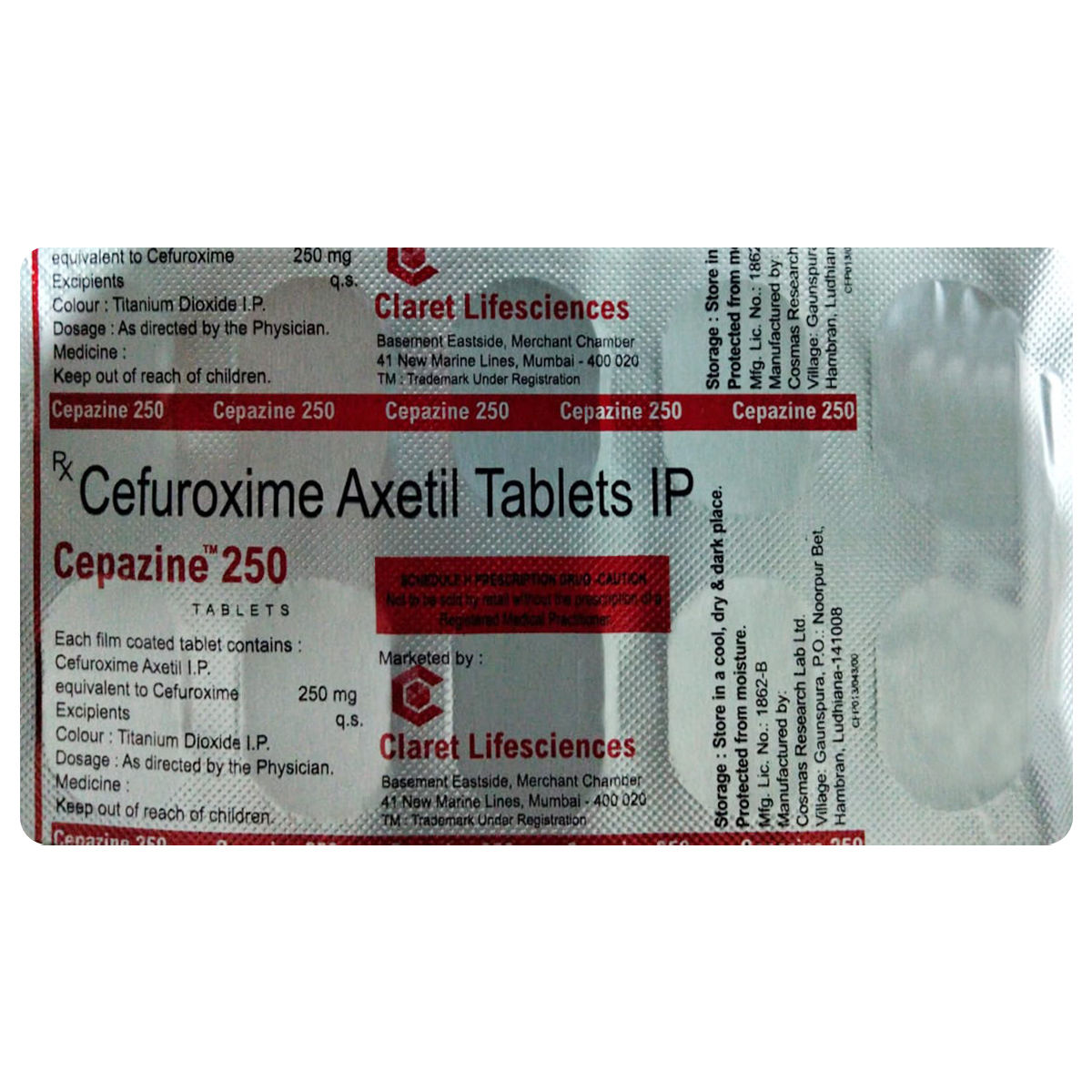 Cepazine 250 Tablet 10's, Pack of 10 TabletS Cepazine 250 Tablet 10's, Pack of 10 TabletS