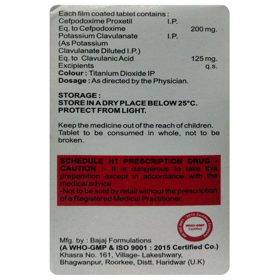 Ceponic CV-325 Tablet 10's, Pack of 10 TABLETS Ceponic CV-325 Tablet 10's, Pack of 10 TABLETS
