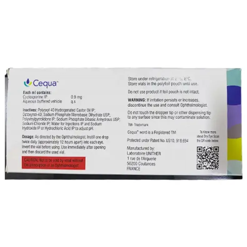 Buy Cequa Ophthalmic Solution 10 x 0.25 ml online | Uses, Side Effects ...
