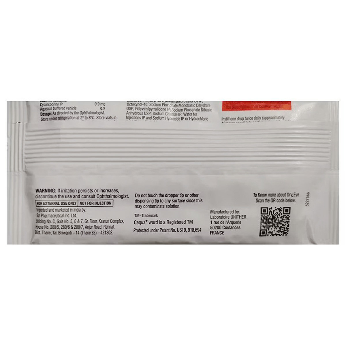Cequa Ophthalmic Solution 10 x 0.25 ml, Pack of 1 Ophthalmic Solution Cequa Ophthalmic Solution 10 x 0.25 ml, Pack of 1 Ophthalmic Solution