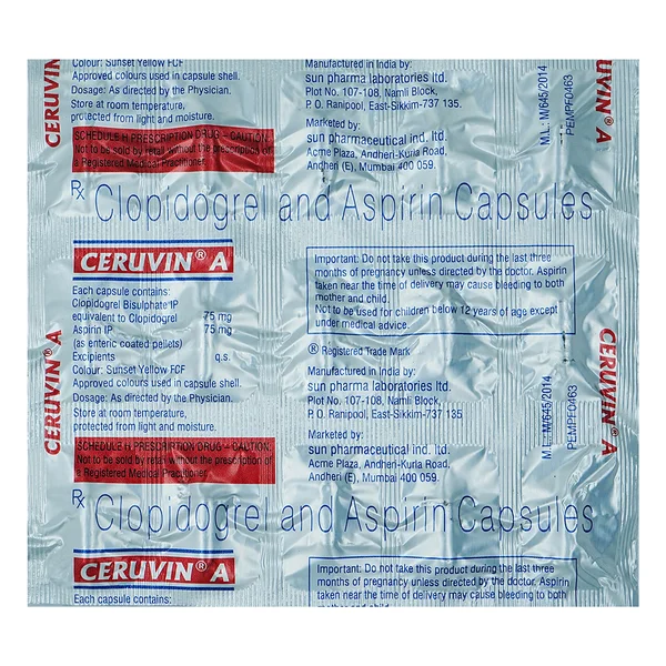 Ceruvin A Capsule 15's, Pack of 15 CAPSULES