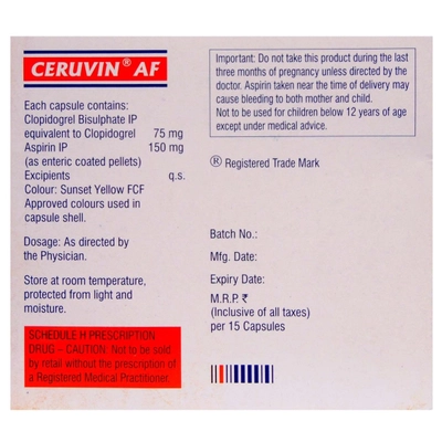 Ceruvin AF Capsule 15's, Pack of 15 CAPSULES