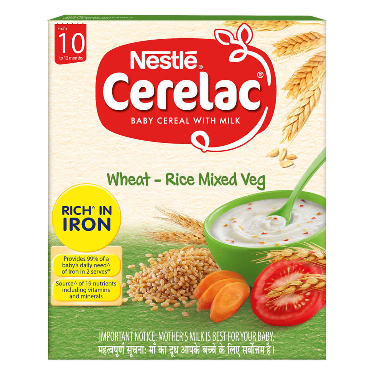 Buy Nestle Cerelac Baby Cereal with Milk Wheat Rice Mixed Veg (From 10 to 12 Months) Powder, 300 gm Refill Pack Online