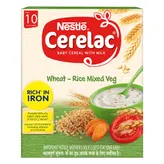 Nestle Cerelac Baby Cereal with Milk Wheat Rice Mixed Veg (From 10 to 12 Months) Powder, 300 gm Refill Pack, Pack of 1