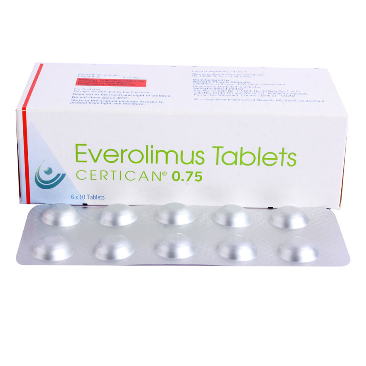 Buy Certican 0.75 mg Tablet 10's Online