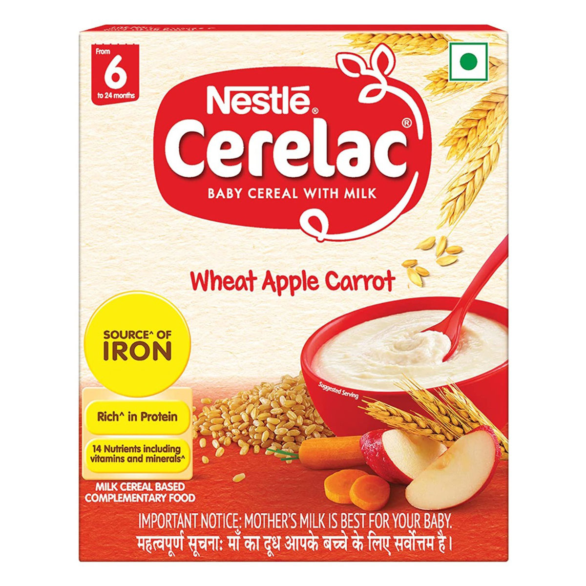 Buy Nestle Cerelac Baby Cereal with Milk Apple Carrot (From 6 to 24 Months) Powder, 300 gm Refill Pack Online