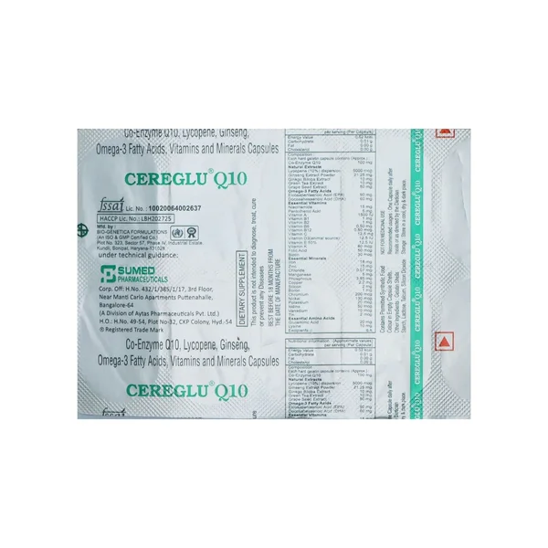 Cereglu Q10 Capsule 10's, Pack of 10