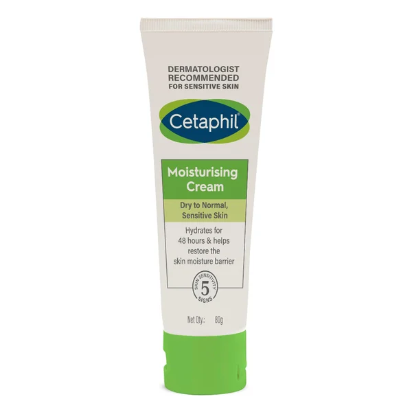 Cetaphil Moisturising Cream 80 gm | Almond Oil, Vitamin E | Hydrates Skin for 48 hrs | For Dry To Normal, Sensitive Skin, Pack of 1 CREAM