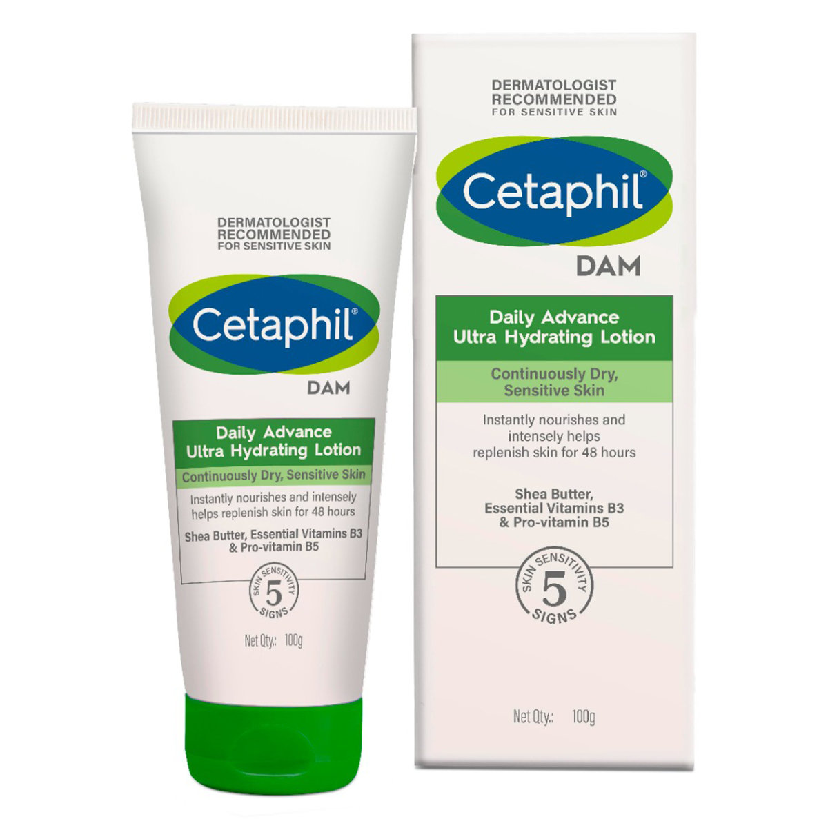 Cetaphil DAM Daily Advance Ultra Hydrating Lotion 100 gm | Shea Butter, Essentials Vitamin B3, Pro Vitamin B5 | Nourishes Skin for 48 hrs | Protect Moisture Loss For Continuously Dry, Sensitive Skin, Pack of 1 Cetaphil DAM Daily Advance Ultra Hydrating Lotion 100 gm | Shea Butter, Essentials Vitamin B3, Pro Vitamin B5 | Nourishes Skin for 48 hrs | Protect Moisture Loss For Continuously Dry, Sensitive Skin, Pack of 1