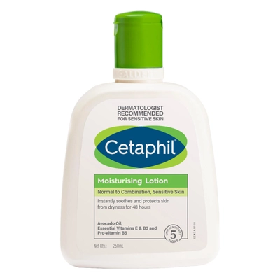 Cetaphil Moisturising Lotion 250 ml | Avacado Oil, Essentials Vitamin E, B3, Pro Vitamin B5 | provides Moisturisation | Prevent Skin Dryness For 48 Hours | Light Weight Lotion | No Greasy Formula | For Normal To Combination, Sensitive Skin, Pack of 1