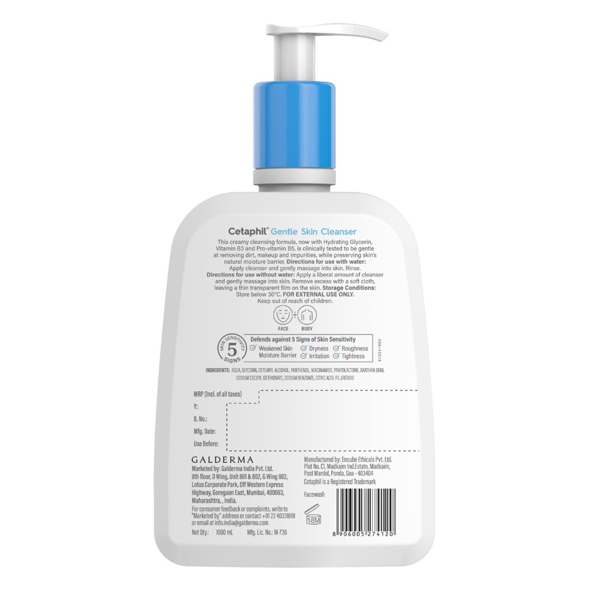 Cetaphil Gentle Skin Cleanser 1 L | Hydrating Glycerine, Essential Vitamin B3, Pro Vitamin B5 | Hydrates Skin | For Dry To Normal, Sensitive Skin, Pack of 1 Cetaphil Gentle Skin Cleanser 1 L | Hydrating Glycerine, Essential Vitamin B3, Pro Vitamin B5 | Hydrates Skin | For Dry To Normal, Sensitive Skin, Pack of 1