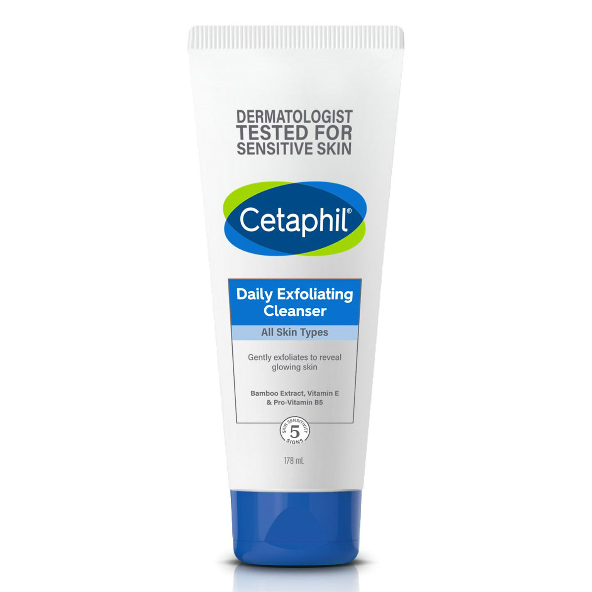 Cetaphil Daily Exfoliating Cleanser 178 ml | Bamboo Extract, Vitamin E, Pro Vitamin B5 | Cleanses Away Dirt & Impurities | All Skin Type, Pack of 1 Cetaphil Daily Exfoliating Cleanser 178 ml | Bamboo Extract, Vitamin E, Pro Vitamin B5 | Cleanses Away Dirt & Impurities | All Skin Type, Pack of 1