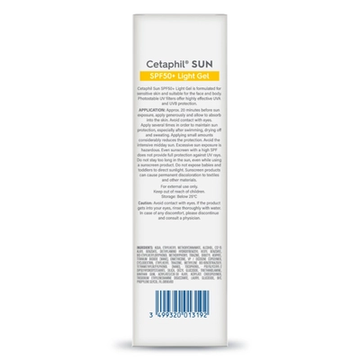 Cetaphil Sun SPF 50+ Very High Protection Light Gel, 50 ml, Pack of 1