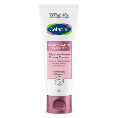 Cetaphil Brightness Reveal Creamy Cleanser 100 gm | Gentle Bright Technology | Cleanses Impurities | Deliver Radiant &amp; Luminous Skin, Pack of 1