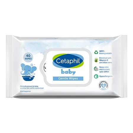 Cetaphil Baby Gentle Wipes, 40 Count