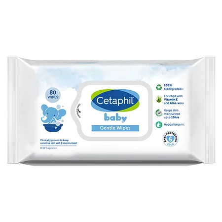 Cetaphil Baby Gentle Wipes, 80 Count