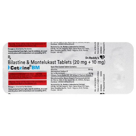 Cetzine-BM 20/10 Tablet 10's