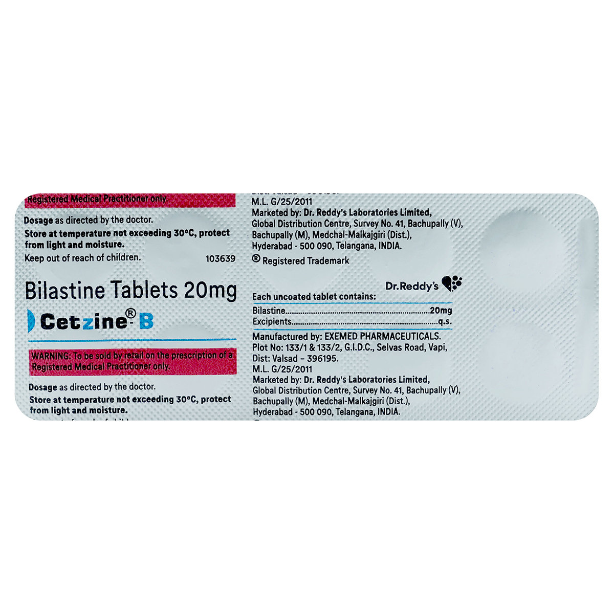 Cetzine-B 20 Tablet 10's, Pack of 10 TabletS Cetzine-B 20 Tablet 10's, Pack of 10 TabletS