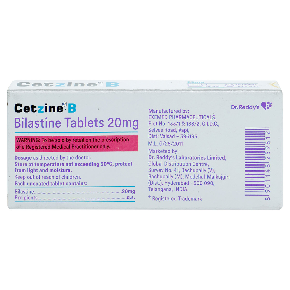 Cetzine-B 20 Tablet 10's, Pack of 10 TabletS Cetzine-B 20 Tablet 10's, Pack of 10 TabletS