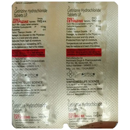 Cetirizine 10 mg Tablet 10's