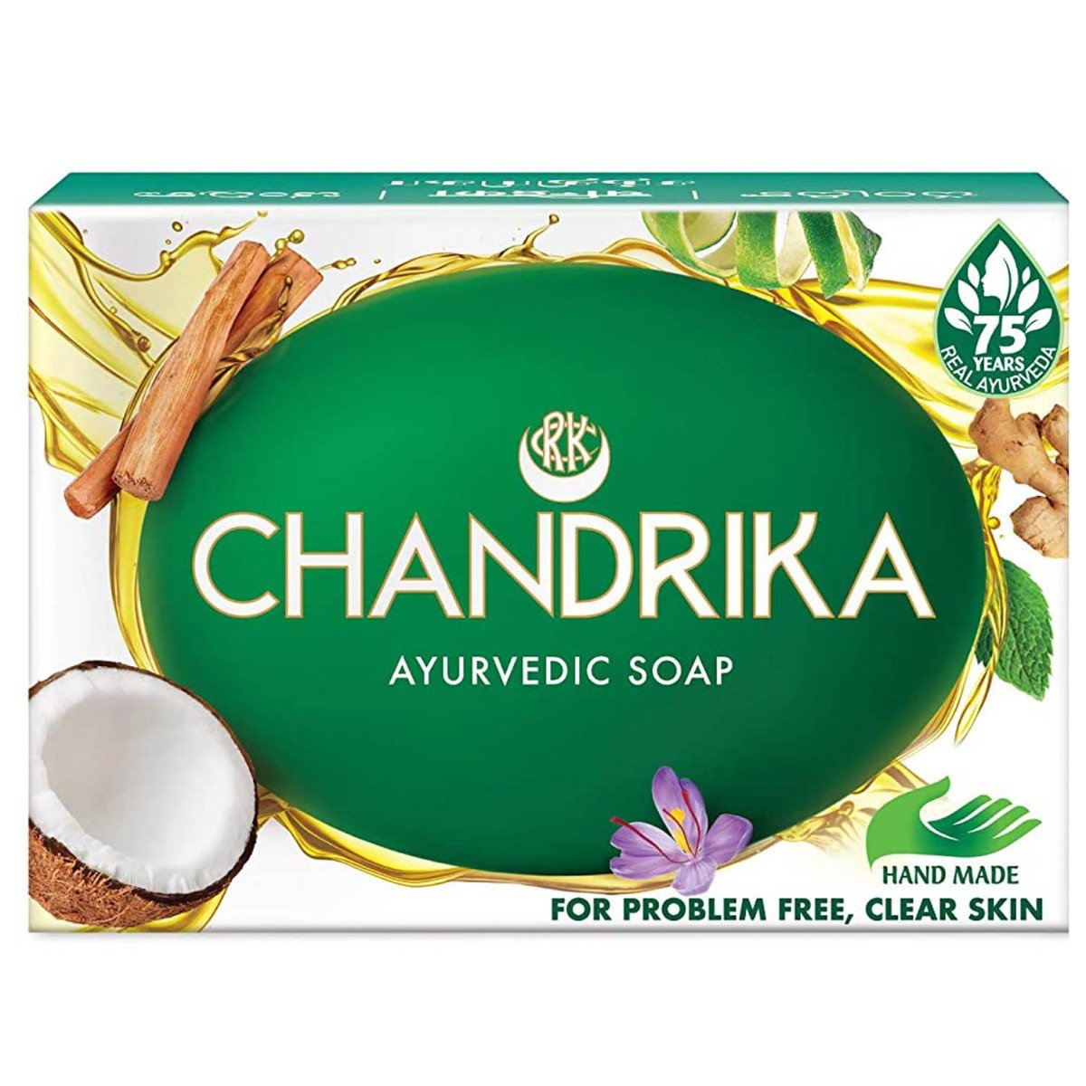 Chandrika Ayurvedic Soap 75 gm | For Problem Free & Clear Skin, Pack of 1 Chandrika Ayurvedic Soap 75 gm | For Problem Free & Clear Skin, Pack of 1