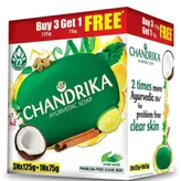 Chandrika Ayurvedic Soap, 450 gm (3 x 125 gm) With one Free 75 gm Soap, Pack of 1