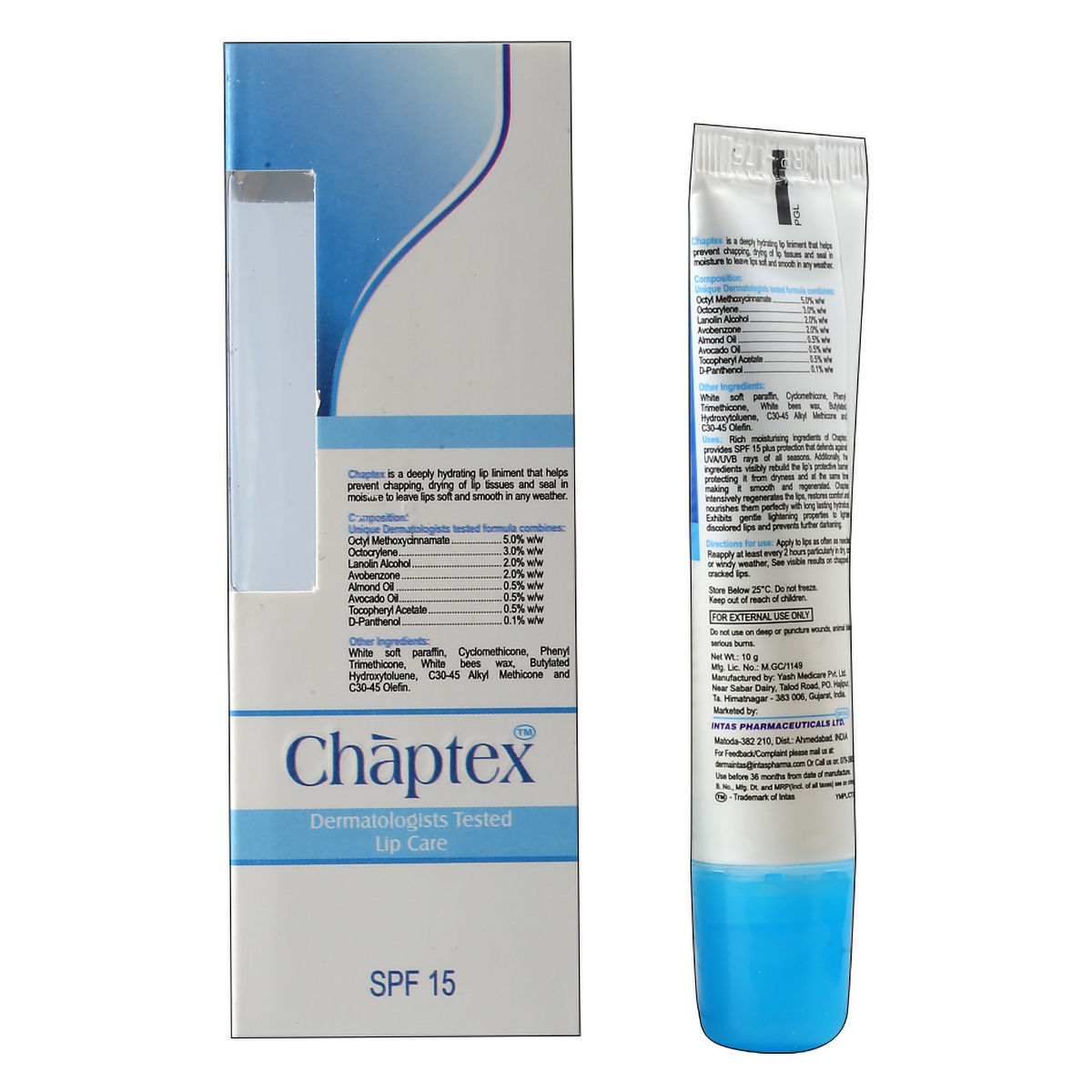 Chaptex Dermotologist Tested Lip Care SPF 15, 15 gm Price, Uses, Side
